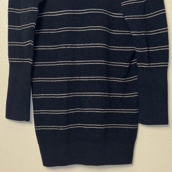 PrAna Milani Dress Nautical Stripe Waffle Knit Funnel Neck Blue Women's Small - Picture 11 of 16